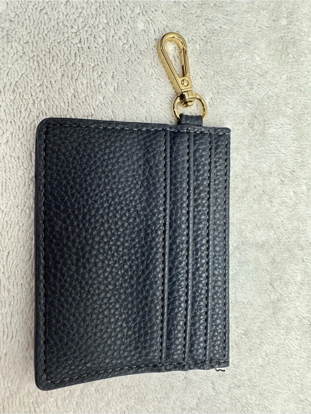 Isaac Mizrahi Pebbled Leather Card & Key Holder with Gold Hardware